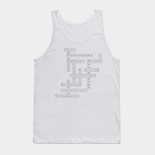 (1956TCATS) Crossword pattern with words from a famous 1956 science fiction book. Tank Top by ScienceFictionKirwee